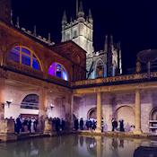 Drinks reception beside the Great bath - Bath's Historic Venues