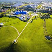 Aerial shot of events area at Campbell Park - Campbell Park